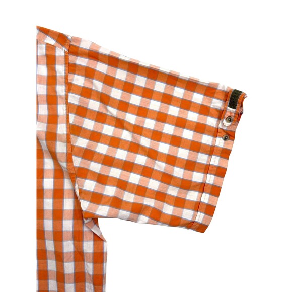 Phat Farm Y2K Button Shirt Cotton Orange Plaid Street Skater Hip Hop 2XL XXL - Picture 6 of 15